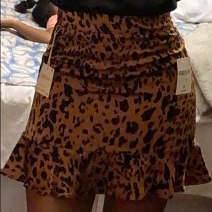 Forever 21 Leopard Print Fit and Flare Skirt